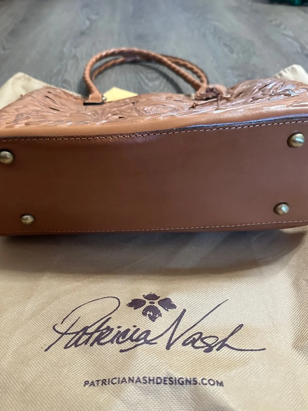 Patricia Nash Leather Cutout Adeline Tote Bag Purse NWT and dust bag